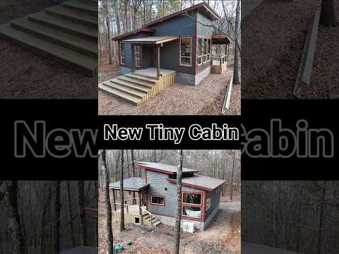 Unfinished Tiny Cabin Sneak Peek! #tinyhouse  #outdoors #airbnb #cabin #cabinbuild