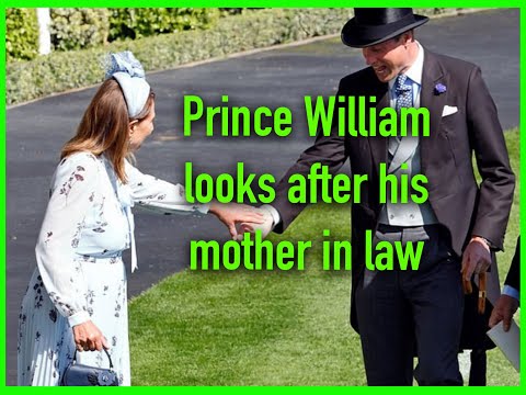 PRINCE WILLIAM LOOKS AFTER CAROLE MIDDLETON - UNITED FRONT WITH WHOLE FAMILY. -ROYALS AT ASCOT.