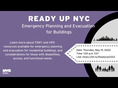 Ready Up NYC Webinar: Emergency Planning and Building Preparedness | May 2022