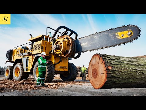 Extreme Dangerous Fastest Big Chainsaw Cutting Tree Machines | Insane Chainsaw Machines Cutting