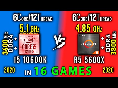 i5 10600K OC vs Ryzen 5 5600x OC - Test in 16 Games or i5 10600K vs R5 5600x