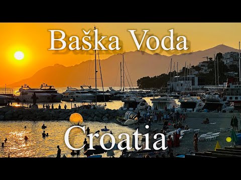 Baška Voda - Beach tour -  The most beautiful sunset in Croatia 🇭🇷 [4K] Views