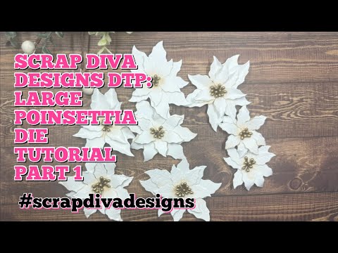 Large Poinsettia TUTORIAL Part 1 | #scrapdivadesigns DTP 2024 | Flower making/ gift wrapping ideas