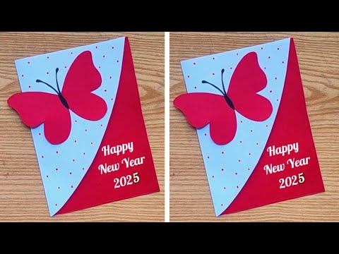 Easy & Beautiful New year card/ Happy New year card ideas/ Handmade Happy New year card 2025