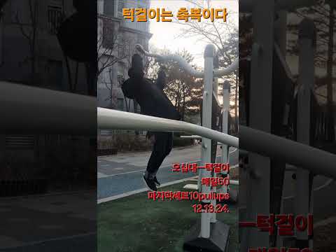 오십대 ㅡ턱걸이/풀업매일50개 실천중#턱걸이 #pullups #50대운동 #저속노화 #근력운동-daily 50 pullups at fifties age