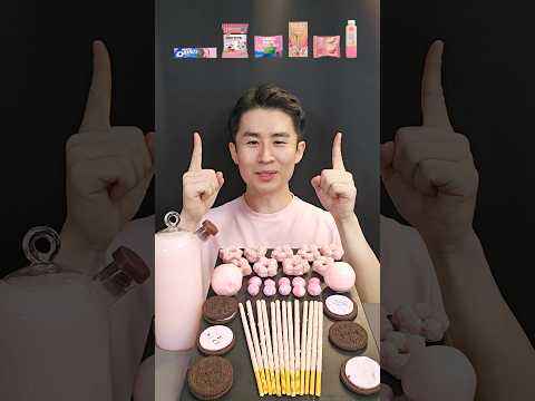 Pink mukbang ASMR 🩷 Try strawberry-flavored convenience store snacks