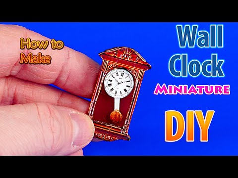 DIY Vintage Dollhouse Wall Clock Miniature. How to make Crafts Decor. No Polymer Clay!