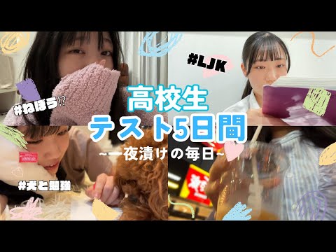 【限界JK】テスト5日のリアルな日常。一夜漬けタイプの人間デス🙋🏼‍♀️