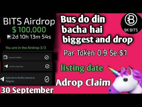 Bits airdrop claim and withdraw | Bits airdrop biggest | crypto king | cryptocurrency | bits listing