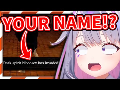 Biboo got Caught Off Guard by The Invader's Name in Dark Souls 【Koseki Bijou / HololiveEN】