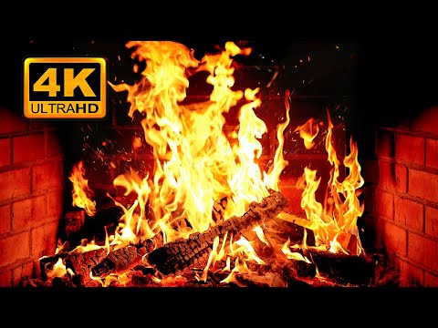 🔥 Cozy Fireplace 4K (12 HOURS). Fireplace with Crackling Fire Sounds. Fireplace Ambience