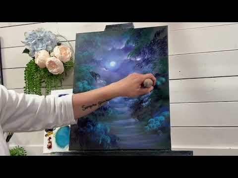 How To Paint MOONLIGHT / Step by Step Tutorial for beginners ~ acrylic