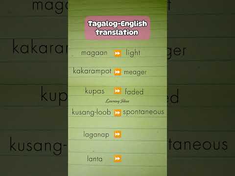 TAGALOG-ENGLISH TRANSLATION VOCABULARY WORDS #learnenglish #tagalogenglishtranslation #vocabulary