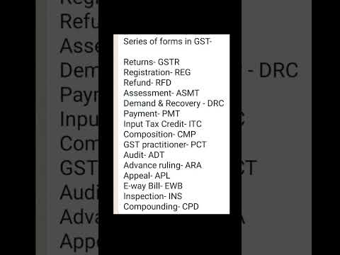 Series of forms in GST