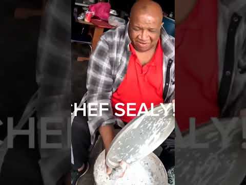 Chef Sealy cleaning the pots Bronx New york City