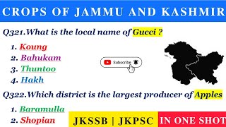 Crops of Jammu and Kashmir | GK of J & K MCQs | JKP Constable & other Jkssb exams @TheAspirants01