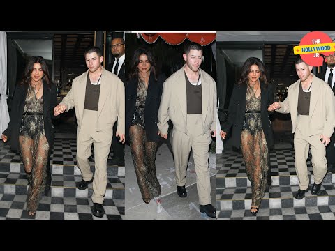 PRIYANKA CHOPRA SIZZLES IN A DARING SHEER OUTFIT & HER HUSBAND NICK JONAS IS SEEN LEAVING BIRDSTREET