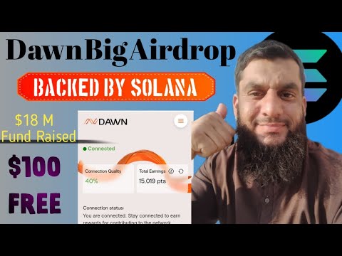 Dawn Big Airdrop | New Crypto Loot Today | Backed by Solana | Dawn Mining app🎉