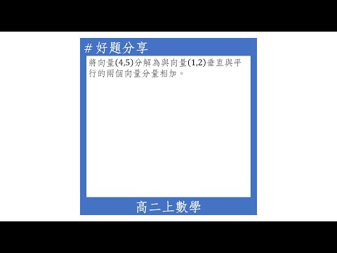 【高二上好題】將向量分解為互相垂直的向量相加