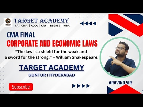 1.CA/CMA FINAL CORPORATE AND ECONOMIC LAWS INTRO LEC-1 #cmainstitute #cmafinalclasses #cmafinallaw