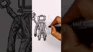 kid draw to large TVman Upgraded speed drawing #shorts #drawing #skibiditoilet