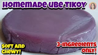 Homemade Ube Tikoy/Three Ingredients Only/Soft And Chewy/Glutinous Rice Flour Recipe/