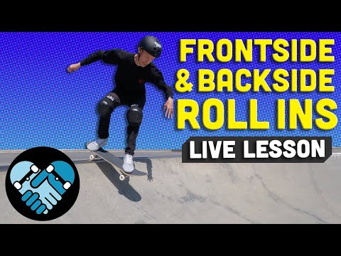 How to ROLL IN over coping on a skateboard, Frontside & Backside, for Mini Ramps & Bowls, Part 2