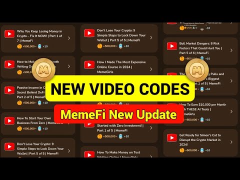 New Update Memefi All Video Codes And Answer | New update all codes