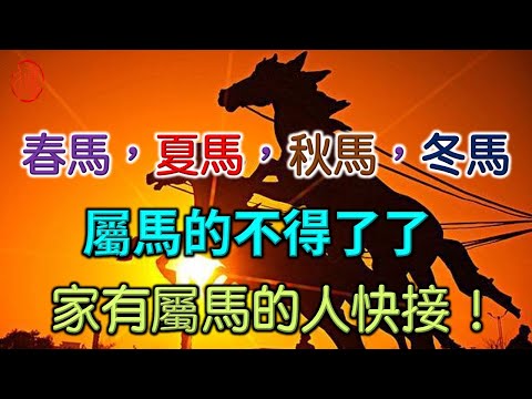 春馬，夏馬，秋馬，冬馬，不同出生時間的屬馬人一生運勢，屬馬的不得了了，家有屬馬的人快接！