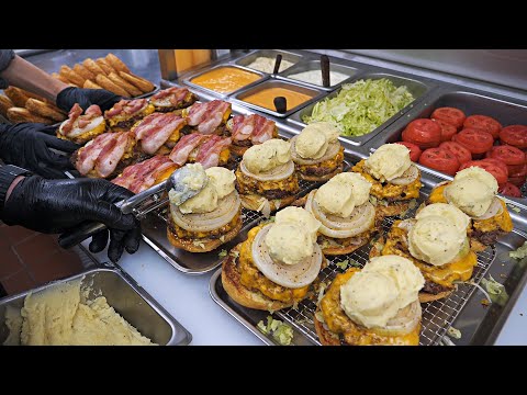 A famous YouTuber gave high praise!! American style mashed potato cheeseburger / korean street food