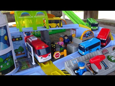 Tayo the Little Bus Toy☆Let's play with a spinning rail toy! Chibi Train Titipo also runs! !