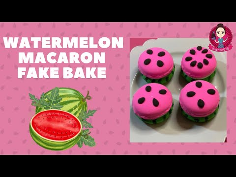 Let’s Fake Bake Watermelon Macarons! #fakebake #macaron #peepthisyall