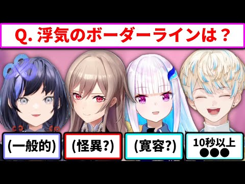 【まとめ】浮気のボーダーラインを答えるにじさんじライバー【切り抜き/先斗寧/フレン・E・ルスタリオ/緋八マナ/リゼ・ヘルエスタ/レオス・ヴィンセント/にじさんじ】