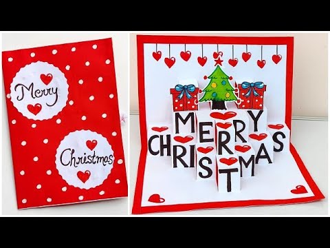 DIY Christmas pop up card 2023 / Christmas greeting card making easy / Merry christmas card