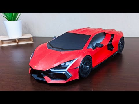 Lamborghini Revuelto PaperCraft Cardboard  car - Free Template.