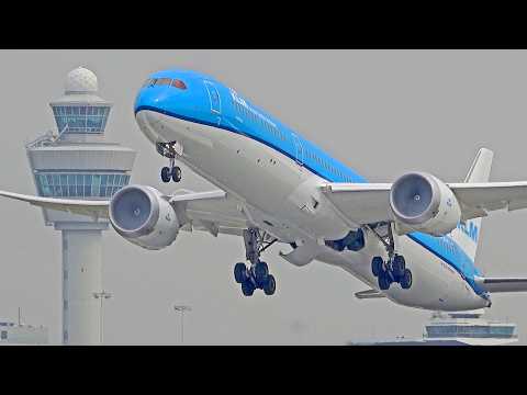 36 HEAVY LANDINGS & TAKE OFFS | B747, A350, B777 | Amsterdam Schiphol Airport Spotting