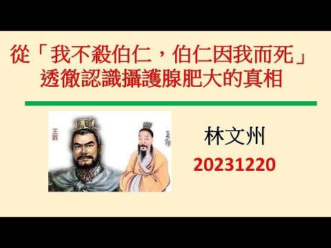 透徹認識攝護腺肥大的真相_從我不殺伯仁 伯仁因我而死說起一林文州20231220