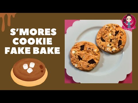 Let’s Fake Bake S’mores cookie using a silicone mold! #fakebake #smores #peepthisyall