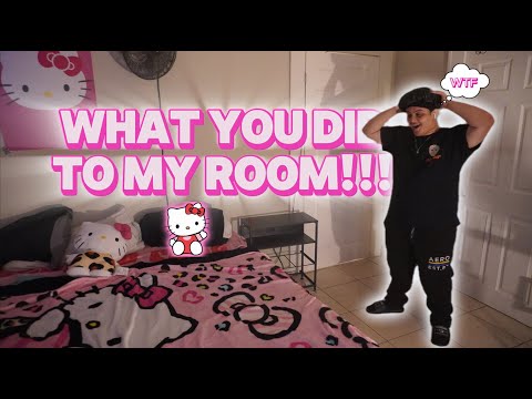 HELLO KITTY ROOM PRANK ON MY SON (HE GETS MAD)