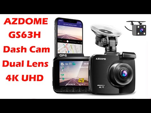 AZDOME GS63H Dash Cam Dual Lens 4K UHD Recording Car Camera DVR Night Vision WDR Built-In GPS Wi-Fi