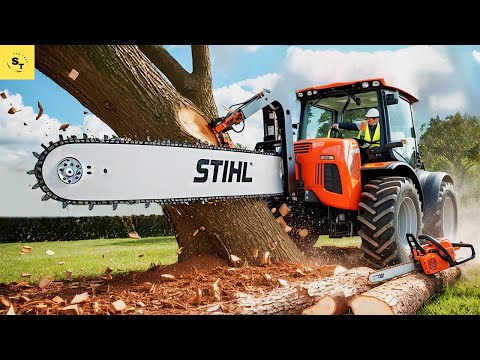 Unbelievable Chainsaw Machines Cutting Huge Trees at Lightning Speed! Extreme Action#83