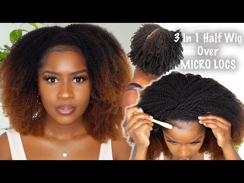 Back to Loose Natural Hair in 5 Minutes! NO MORE LOCS? Half Wig Over Micro Locs!! #HerGivenHair