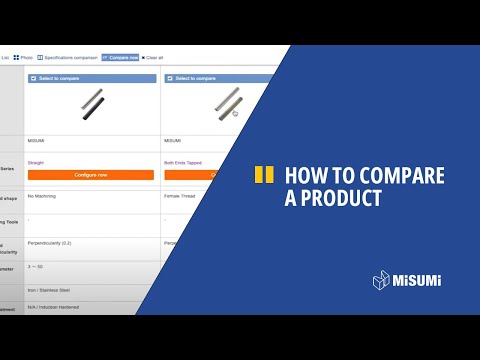 How to compare products - online shop - MISUMI Europe