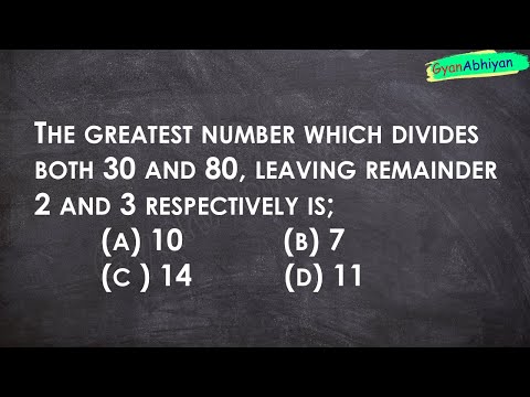 The greatest number which divides both 30 and 80, leaving remainder 2 and 3 respectively is;(a) 10