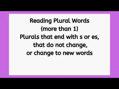 Plurals, Some Nouns becomes Plural by adding a s, es, don't change, or change to a new word