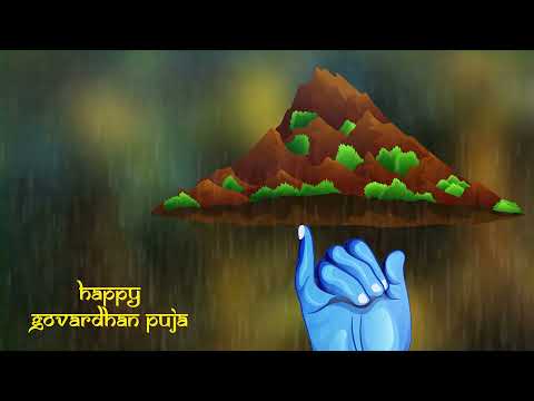 हैप्पी गोवर्धन पूजा, Happy Govardhan Puja, Green Screen Animation, Govardhan Puja Background