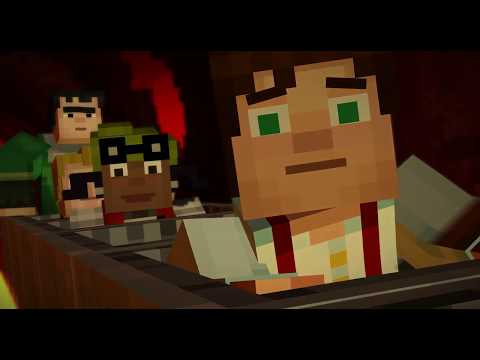 Minecraft Story mode - Episode 1 Nether Minecart scene