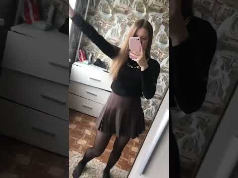 Sheer Black Pantyhose Mirror Dance