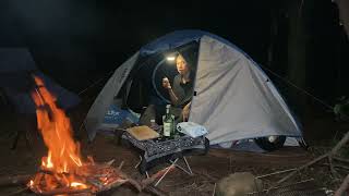 solo camping in the forest #camping #soundsofcamping #asmr