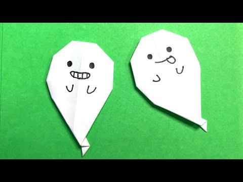 【ハロウィン折り紙】リースの飾りに♪簡単でシンプルなおばけの作り方